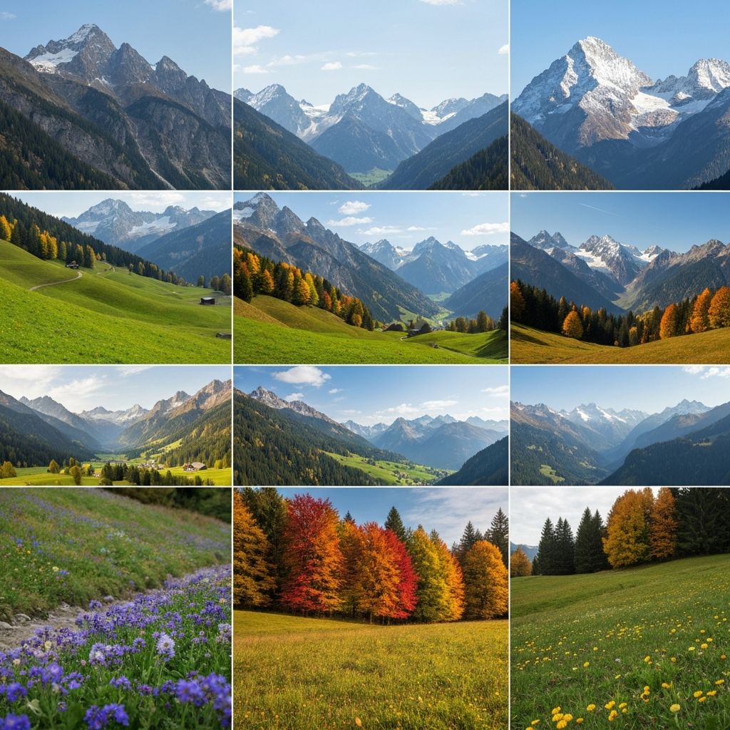Seasonal nature cycles in Alpine landscape